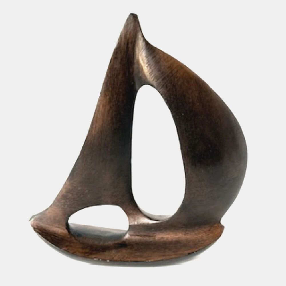 SAILBOAT METAL Brass Tone 8" TALL 7" WIDE